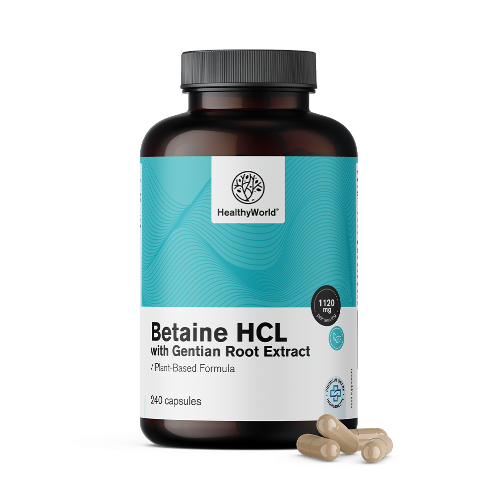 Betain HCL 1120 mg s encianom.