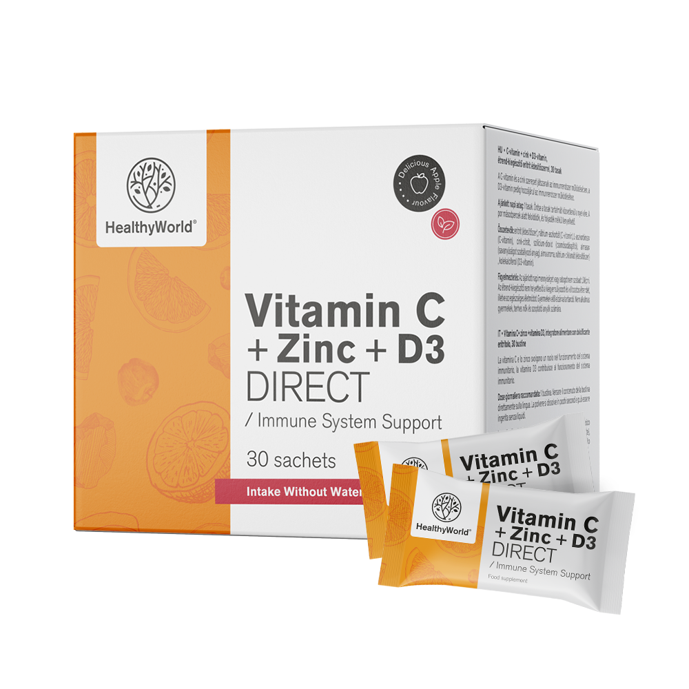 Vitamin C 500 + Cink + D3 DIREKT s okusom jabuke