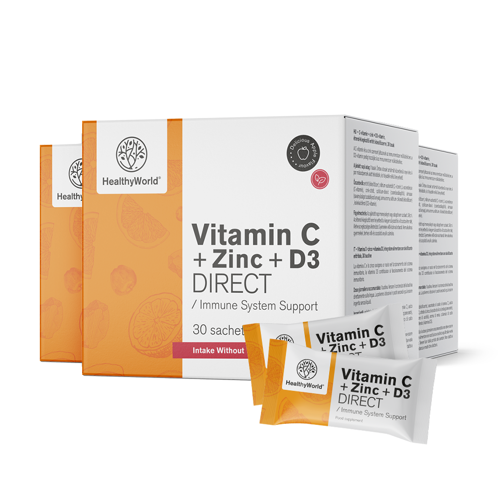 Vitamin C 500 + Cink + D3 DIREKT s okusom jabuke